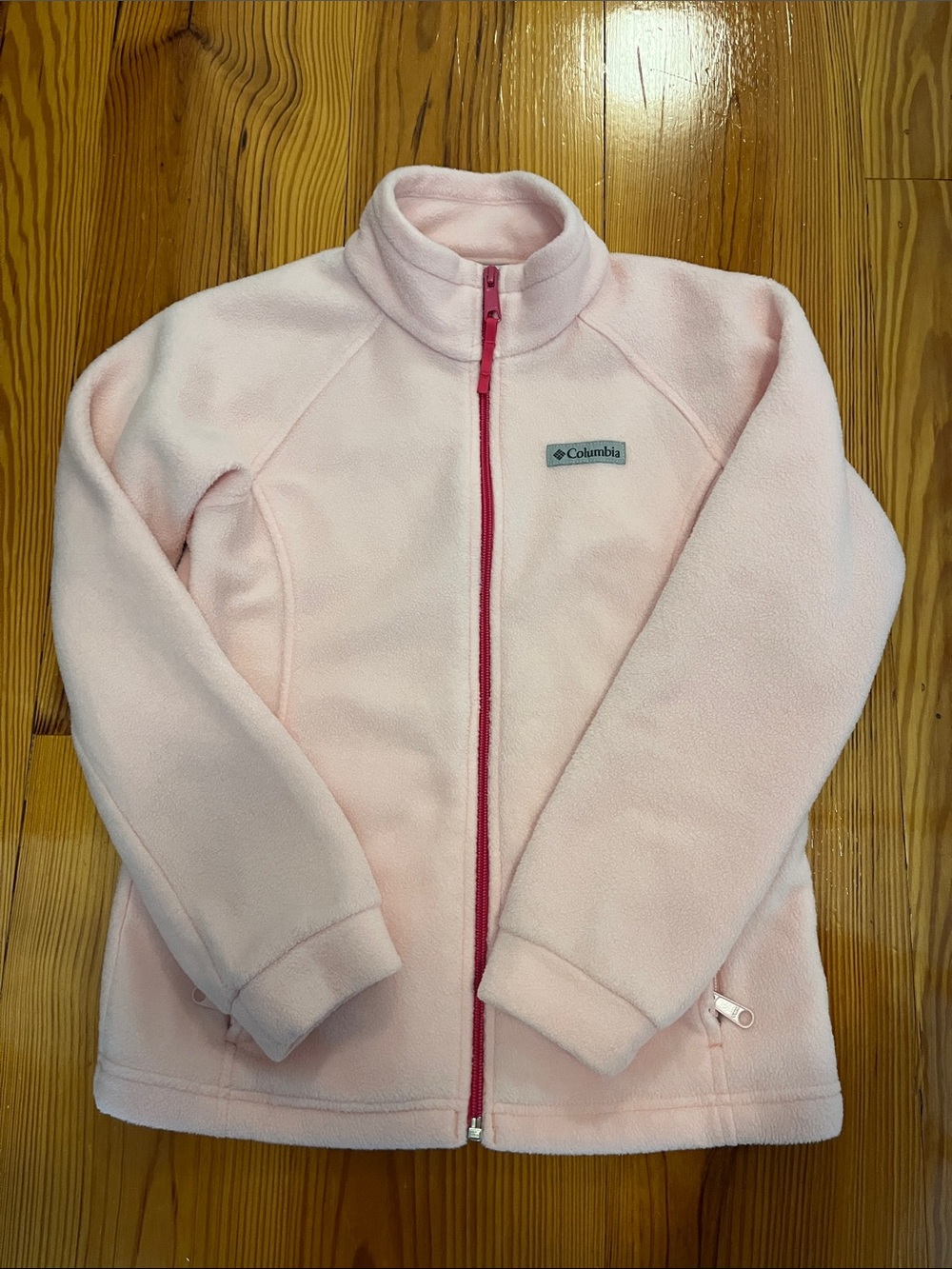 Columbia Light Pink Full-Zip Fleece Hoodie for Kids